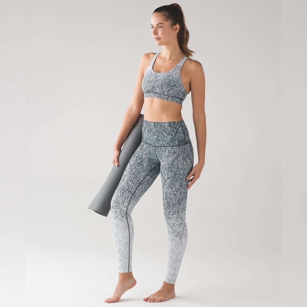 LULULEMON WUNDER UNDER Pant Dazzle Nulux, Alpine White Black, 28” (US 4)